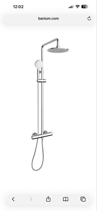 COLOANA DE  DUS GALA T-947 termostatic, reglabil pe inaltime , cap dus 22 cm, para dus 1 jet 10 cm