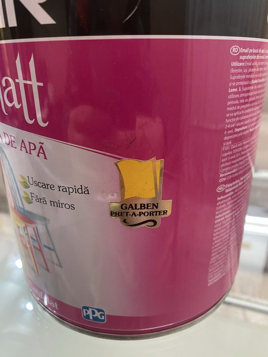 Vopsea Oskar Aqua Matt, Galben pret-a-porter, 2.5 L