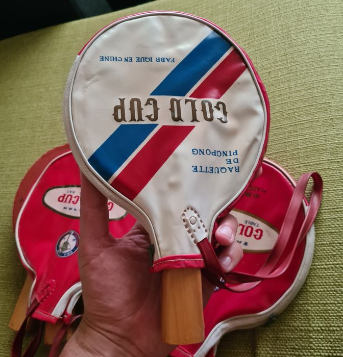 Paleta de Ping Pong Veche Colectie Gold Cup China Palete Tenis De Masa