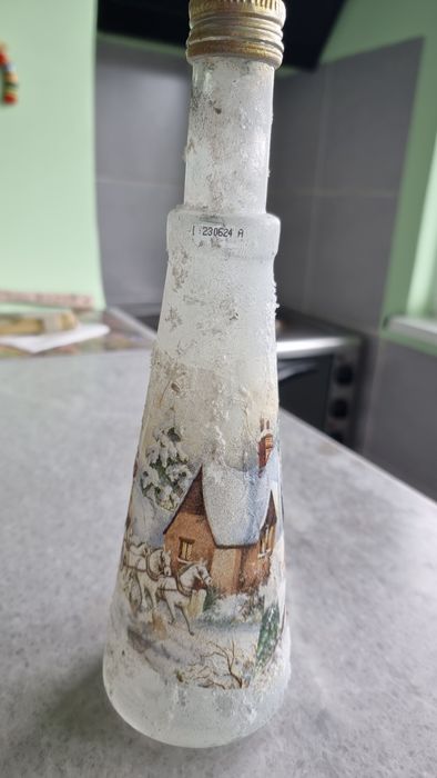 Бутилки с  коледни рисунки-2бр.