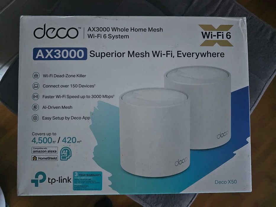 Sistem Mesh Wi-Fi TP-Link Deco X50(2-pack), Dual-Band, Gigabit, AX3000