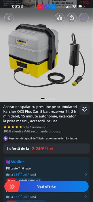 Aparat de spalat cu presiune pe acumulatori