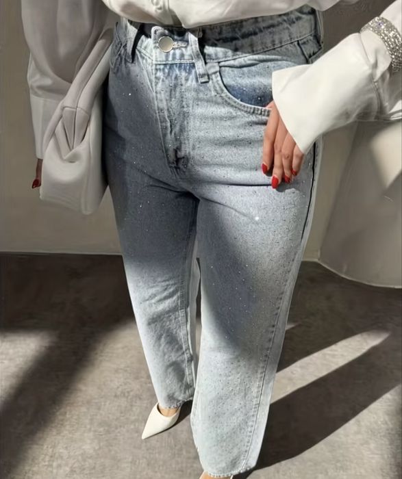 Сини дънки с частици