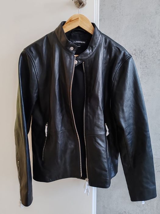 Geaca piele naturala - J.Lindeberg Boris Biker, lamb leather, noua, S