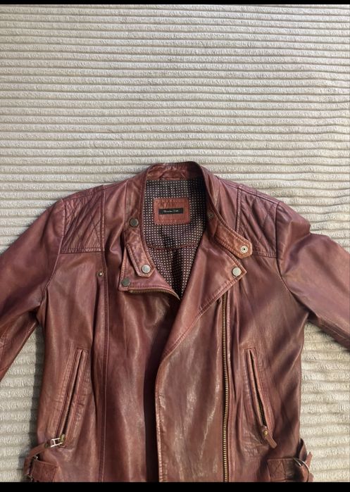 Кожаная куртка Massimo Dutti, размер м