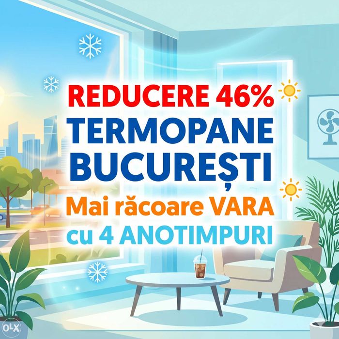 Reducere  -46 % Termopane Bucuresti