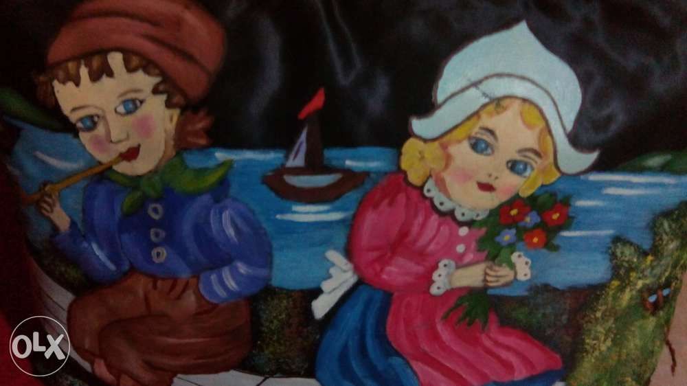 Perna pictata manual pe matase, model unicat!