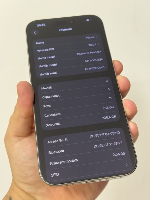 iPhone 16 Pro Max 256GB Natural Titanium Excelent Cutie 90%Battery