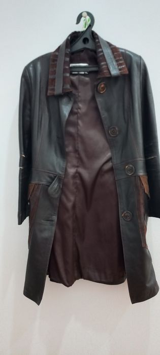 Кожаный плащ,  размер М