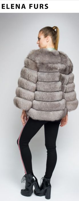 Haina blana naturala vulpe argintie