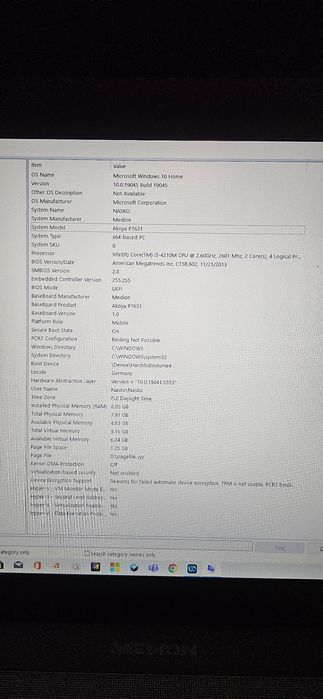 Продавам лаптоп MEDION Akoya P7631, напълно работещ,доста запазен