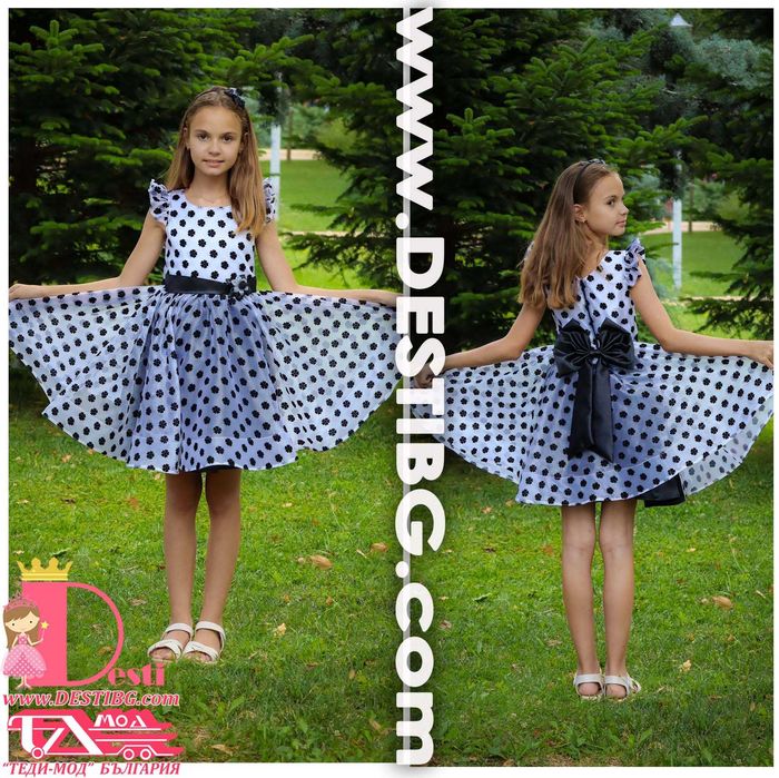 Детски Рокли Теди-Мод тип туту с голяма панделка