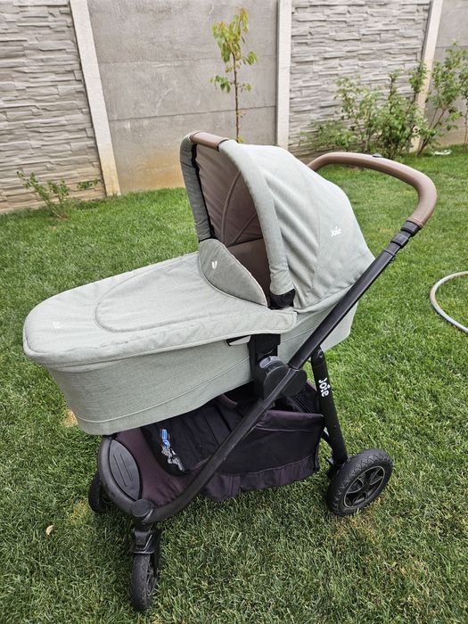 Carucior 2 in 1 pentru copii Joie Chrome + Joie - Scoica auto i-Snug, 40-75 cm, testata ADAC