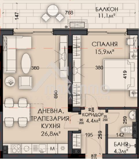 Продава се Двустаен апартамент в Варна, Виница - 78 кв.м за 1909 €/кв.м - Снимка #5