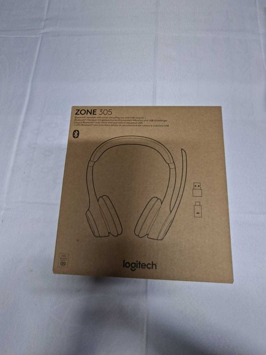 Casti cu microfon Logitech Zone 305 UC, Bluetooth/USB-A/USB-C, Black