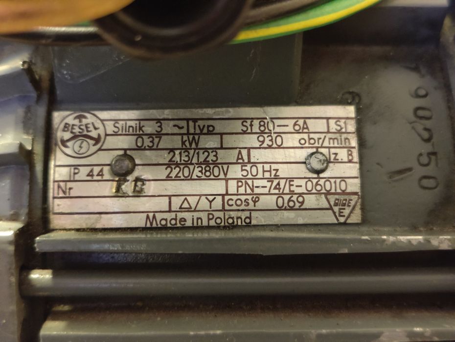Motor Polonia Besel Silnik3 de 0,37 KW, 220/380V