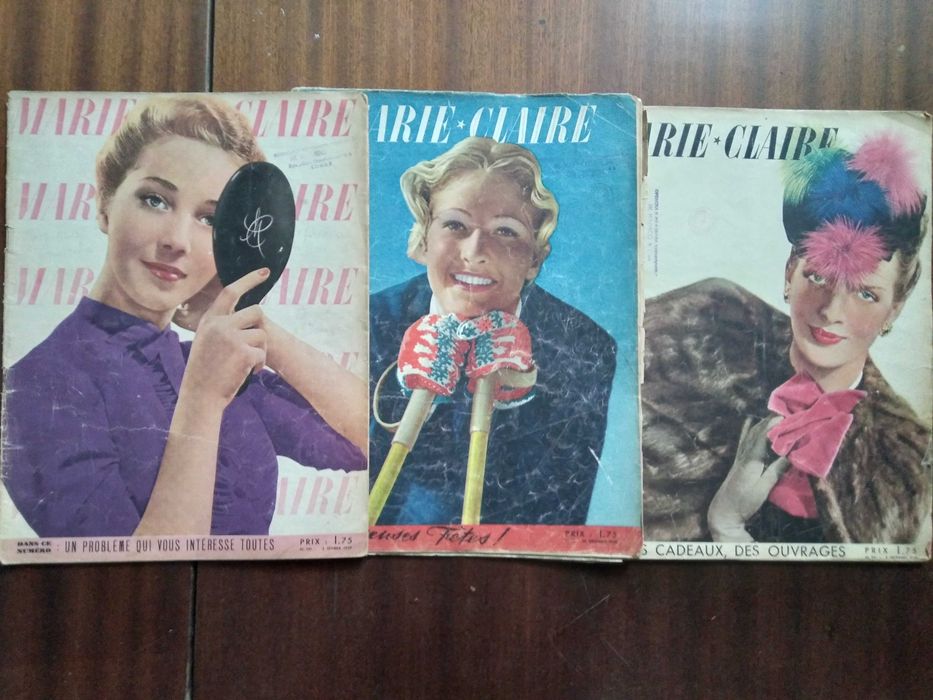 Стари френски женски и английски списания: ELLE, 1946 Marie Claire 1938 и др.