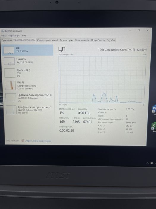 Ноутбук MSI thin 15