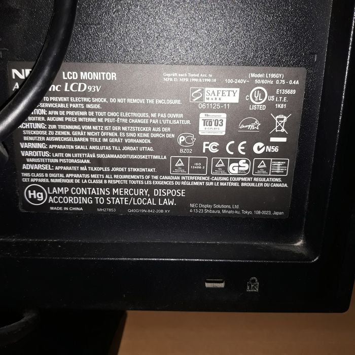 Монитор за компютър19 инча NEC