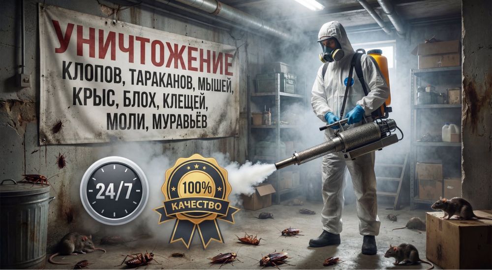 Дезинфекция служба СЭС обработка муравьев таракан блох ос клопов клещи