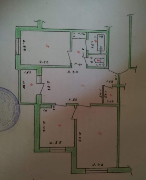 Продается 3х комнатная квартира в чирчике