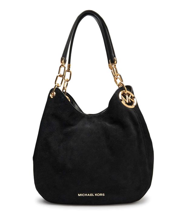 Оригинална велурена чанта MICHAEL Michael Kors LILLIE черна