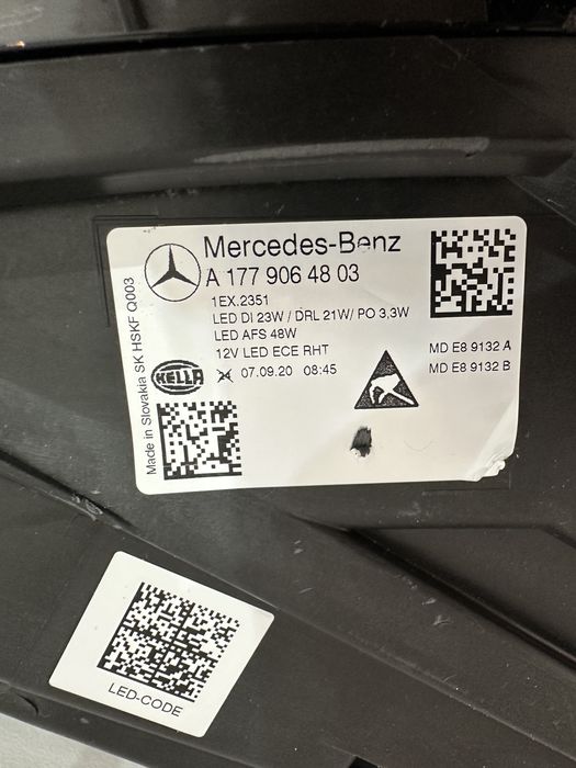 Far dreapta mercedes A class w177 LED EUROPA
