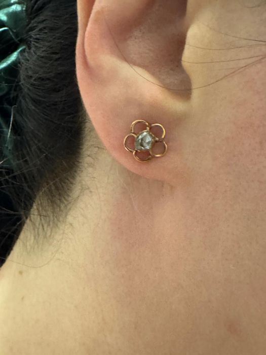 Cercei din aur 14 k si diamante naturale