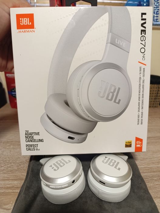 Безжични слушалки  JBL 670NC , ANC, Бели