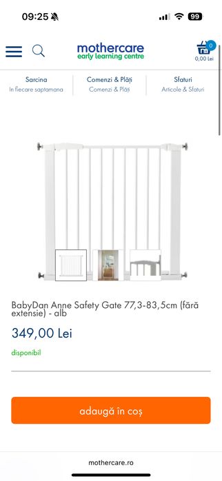 Poarta protectie siguranta copii BabyDan 77.3 - 83.5