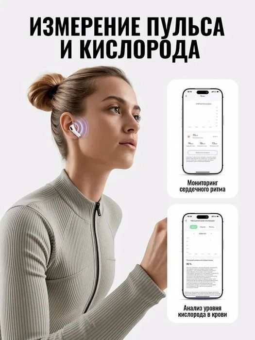 Hoco EW98 TWS, AI перевод, ANC+ENC, Bluetooth 6.0, мониторинг здоровья