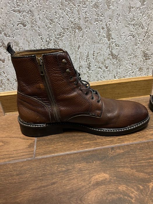 Мъжки зимни боти Massimo Dutti - естествена кожа, размер 44, кафяв