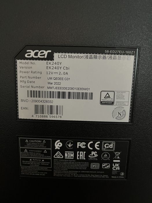 Монитор Acer EK240Y 23.8’’