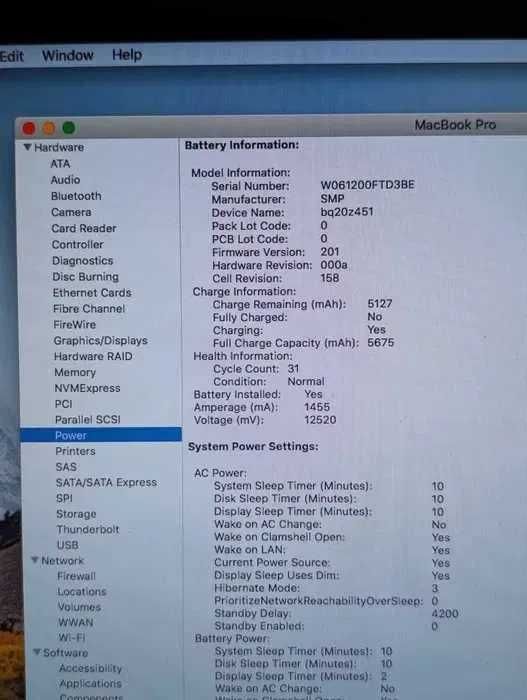 Laptop Macbook Pro 13" late 2011, i5, ram 8 GB, SSD 240 Gb