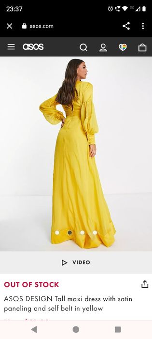 Rochie galbenă Asos - xs