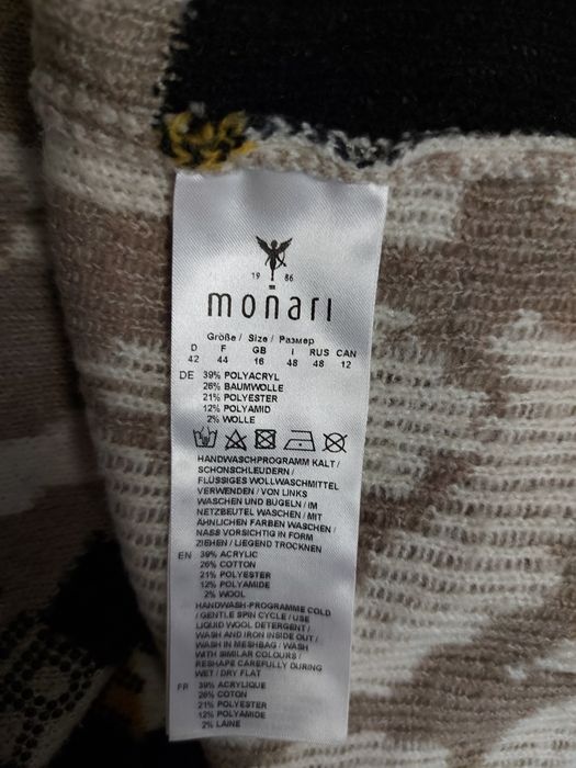 Cardigan/jachetă Monari, tricotată, cu gluga, mărimea XL, animal print