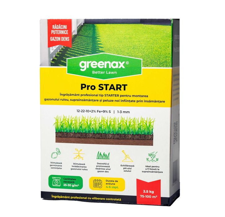 Îngrășământ profesional pentru gazon Greenax Pro START