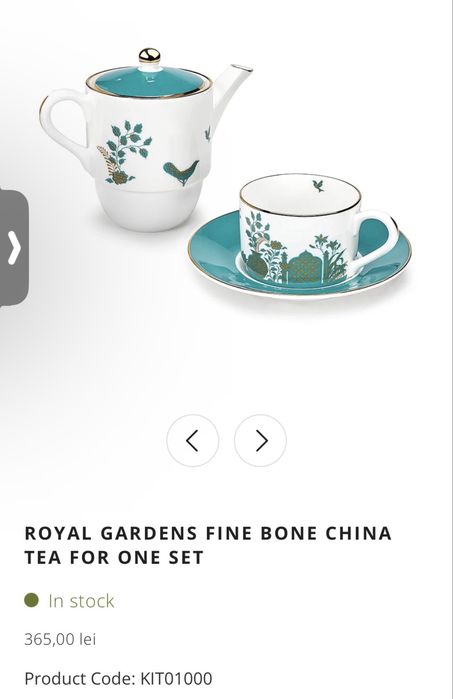 Serviciu de ceai Royal Gardens Highgrove Fine Bone China – 6 persoane, complet, stare excelentă