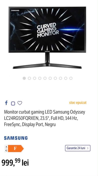 Monitor curbat samaung odyssey