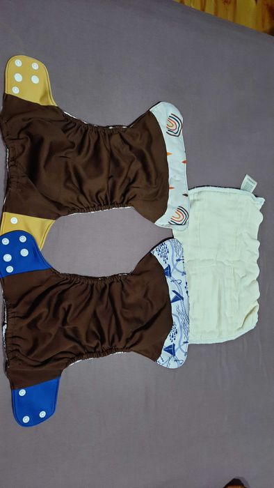 Пелени за многократна употреба 3 броя + 3 броя вложки