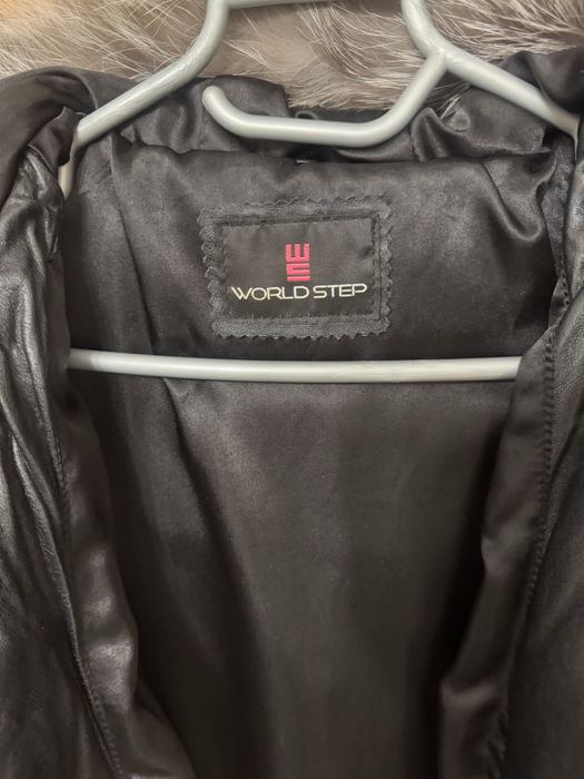 Кожаная куртка пуховик