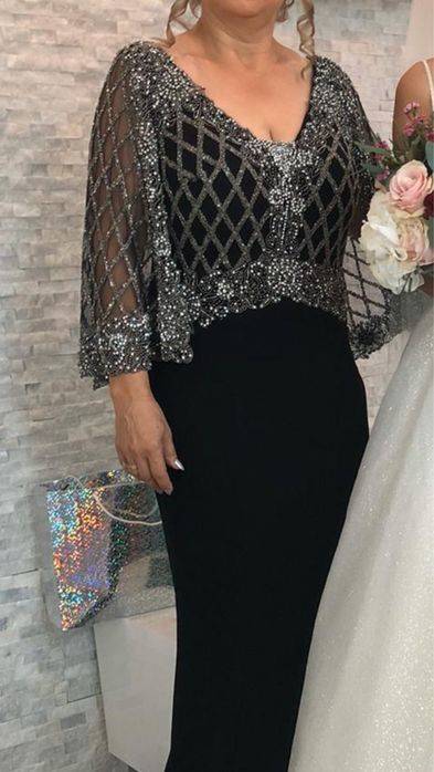 Рокля дълга бутикова със камъчета размер M-L