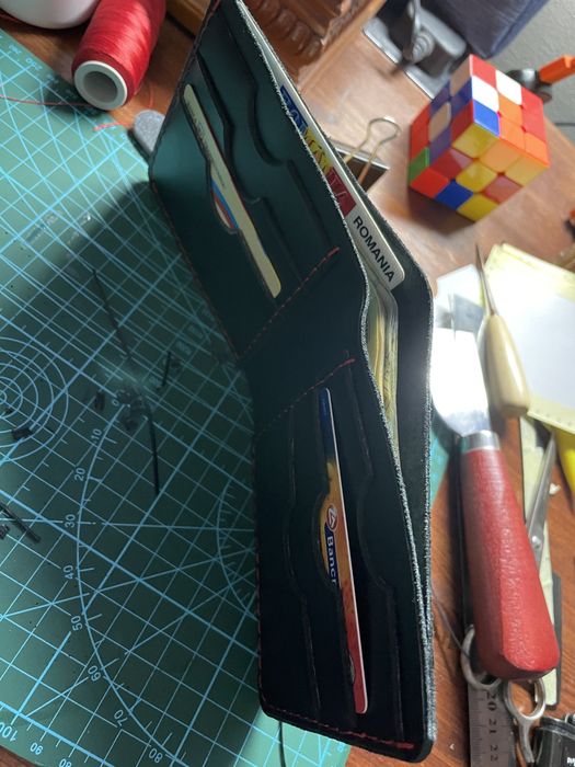 Portofel portcard piele naturala handmade