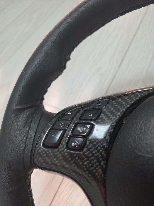 Volan BMW E46 M Original + Trim schimbător Carbon Real