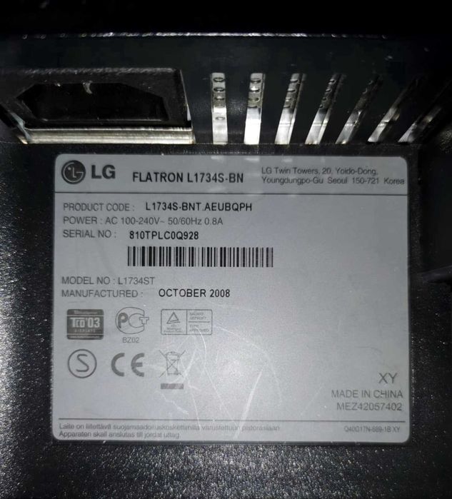 Monitor LCD LG L1734S-BN, 17'', Negru