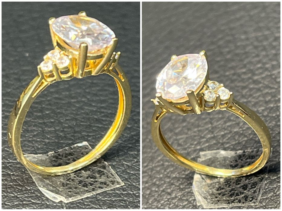 Златен пръстен венчална халка кубичен циркон ЧИСТО НОВ gold zlato halk