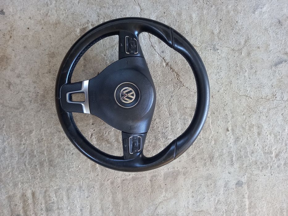 Volan piele cu comenzi vw golf 6 cu airbag