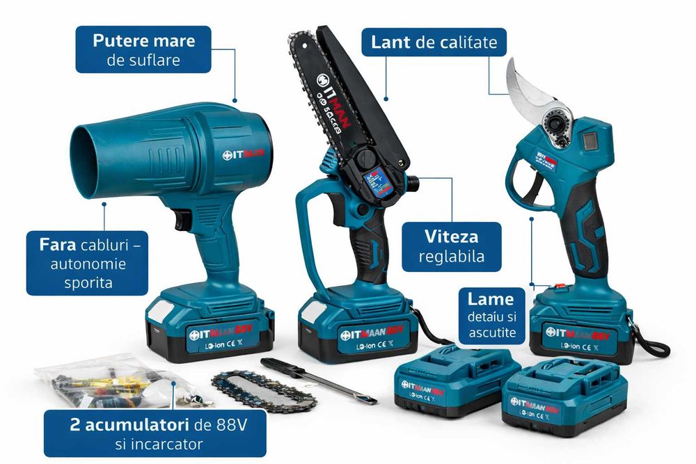 Set 3 Scule Eelectrice 88V 2 Baterii HITMAN