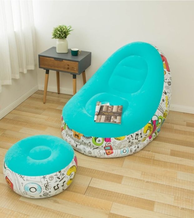 Надувной пуфик цвет бежевый