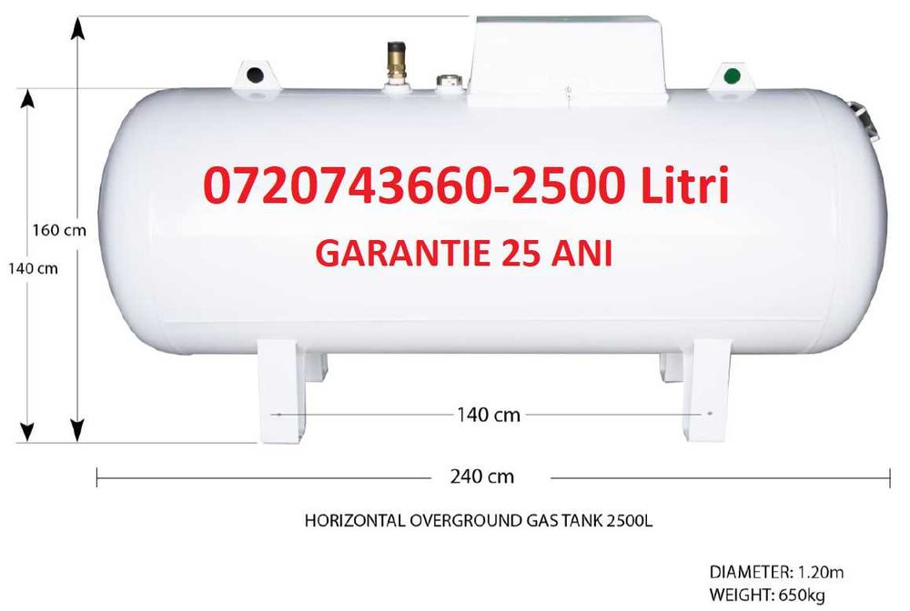 Butelie propan 2700 Litri noua, garatie producator 25 ani,montaj